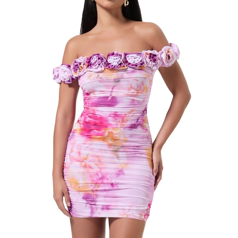 AFRM Zami Mini Dress with Rosettes
